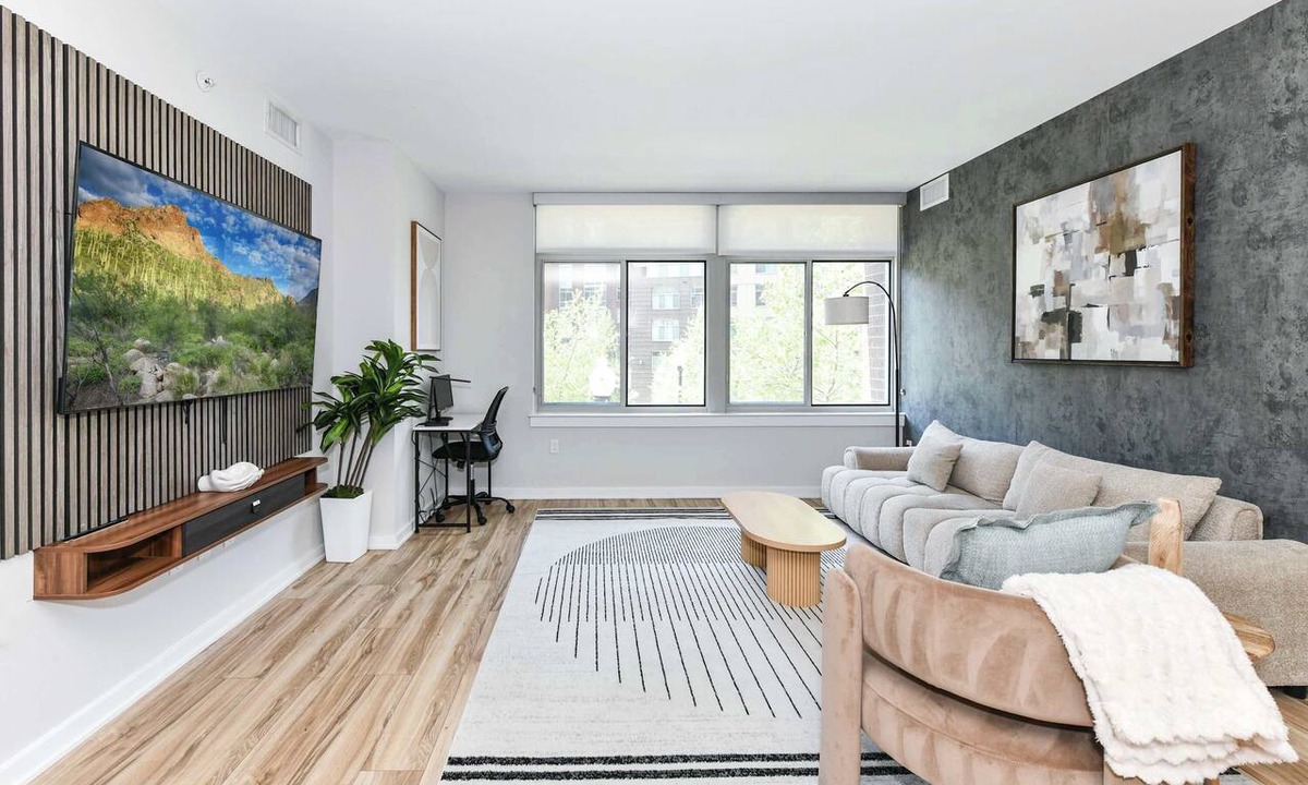 Crystal City Apartment | Sleek 2BR Residence with Gym, Parking & Rooftop Deck