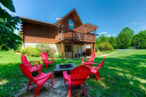Livingston House | Three-story dog-friendly home with large deck, wood swing, firepit, lawn, & more