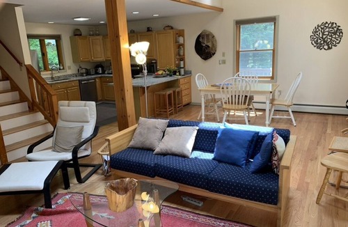 Casco House | Lakefront modern house-privacy, deck, screened porch; dock & fireplace sleeps 8
