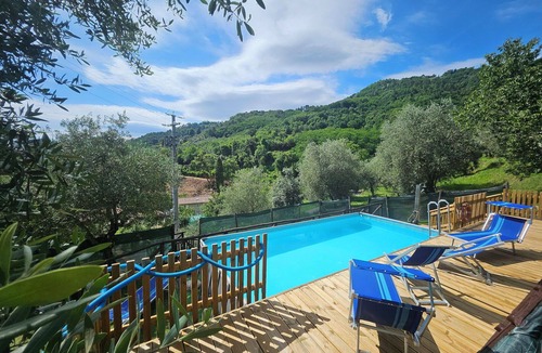 Nozanno Villa | Lovely apartment in villa with internet, pool, A/C, TV, terrace, panoramic view, close to Lucca