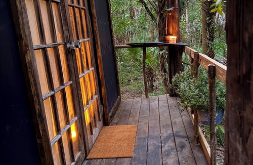 Arcadia Cabin | Tiny Off Grid TREEHOUSE with AC