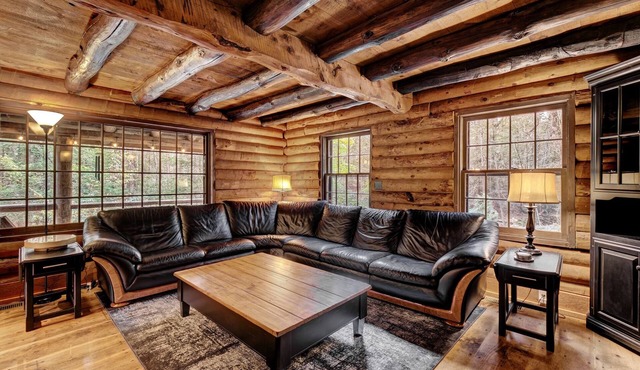 Beautiful brook-side log cabin on 3 private acres - 2 bed, 1.5 bath, entire home