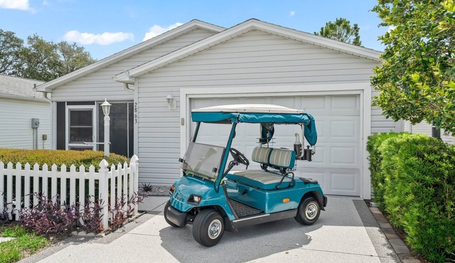 Charming 2BR Patio Villa with Golf Cart in Vibrant Village of Santiago