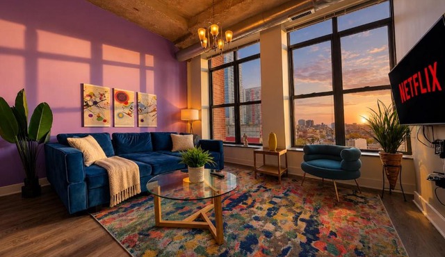 Modern and Bright 2BR on Michigan Ave with Optional Parking and Gym Access Near Soldier Field & Grant Park
