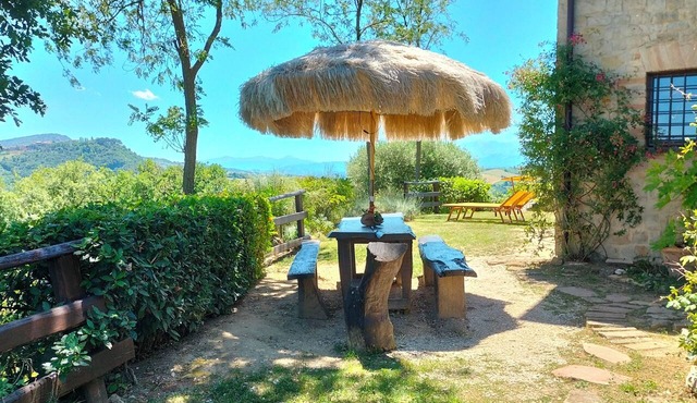 Nestled in a lovely landscape, fantastic panorama from the sea to the mountains.