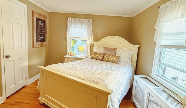 One private bedroom with work space and shared home with spa.