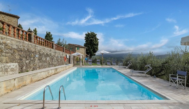 Panoramic stone apartment with swimming pool
