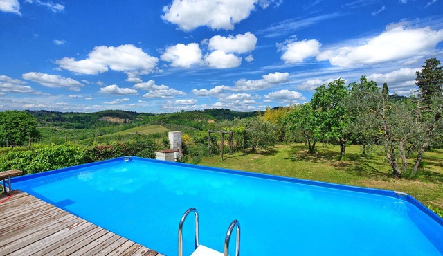 Private Villa with private pool, WIFI, A/C, TV, patio, panoramic view, close to San Gimignano