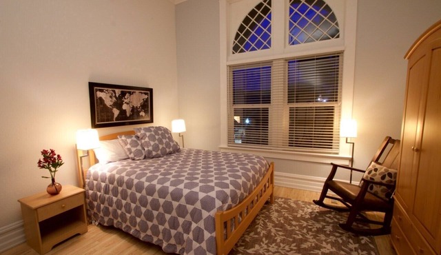 Three — Queen Bed, Historic Downtown Apartment in Nicely Appointed Building on Main Street