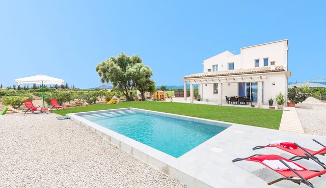 Very modern villa with private pool and huge garden in the heart of Mallorca.