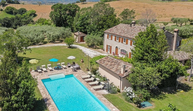 Villa Panorama with pool in Le Marche hills, just 20 minutes' drive from the Adriatic Sea