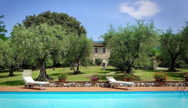 Wonderful private villa with WIFI, private pool, A/C, TV, patio and panoramic view, close to Lucca